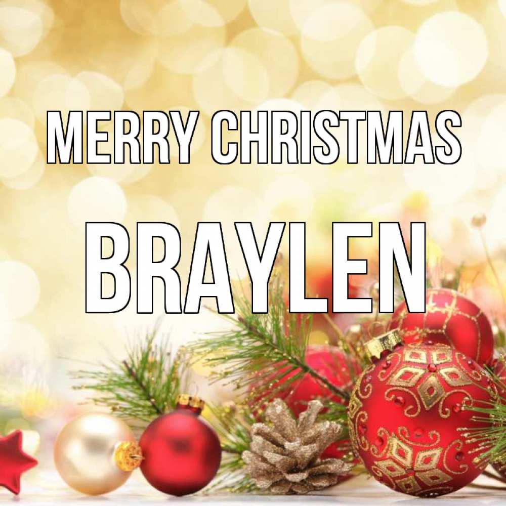 Greetings card с именем, Braylen Merry Christmas с рождеством Greetings with text for free download 