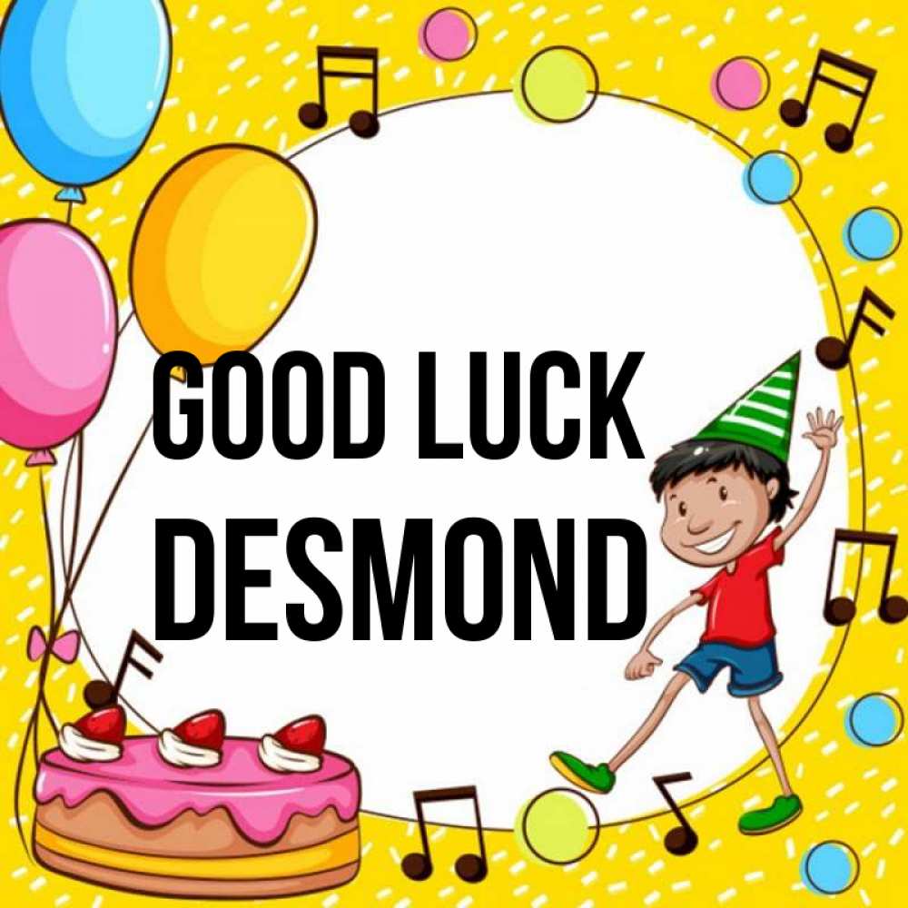 Greetings card с именем, Desmond Good luck открытка 1 Greetings with text for free download 