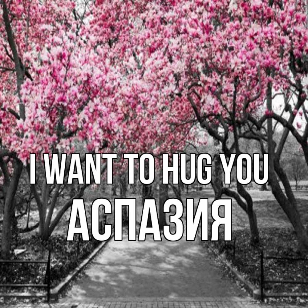 Greetings card с именем, АСПАЗИЯ I want to hug you обработанное фото Greetings with text for free download 
