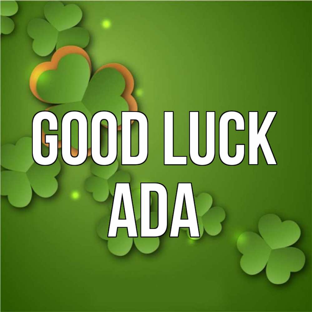 Greetings card с именем, Ada Good luck много трехлистных листочков клевера Greetings with text for free download 