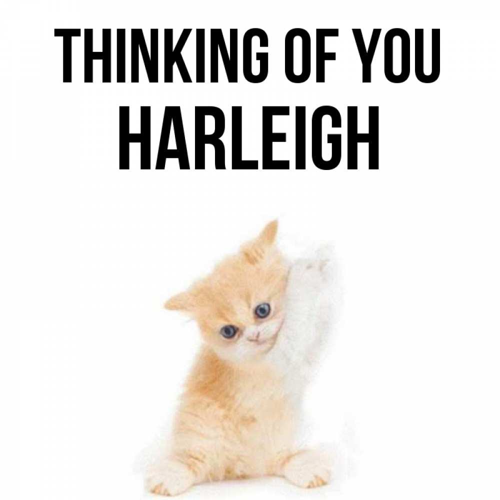 Greetings card с именем, Harleigh Thinking of you зверушки и милота Greetings with text for free download 