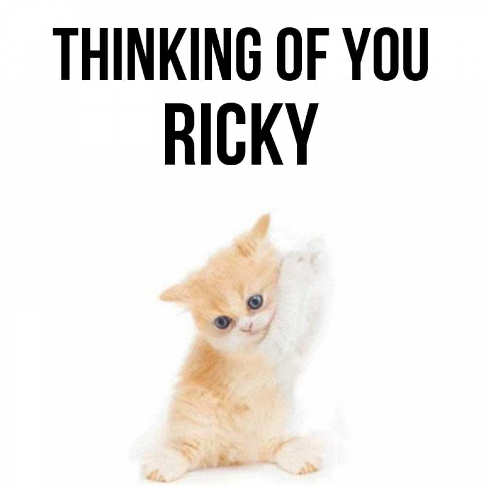 Greetings card с именем, Ricky Thinking of you зверушки и милота Greetings with text for free download 