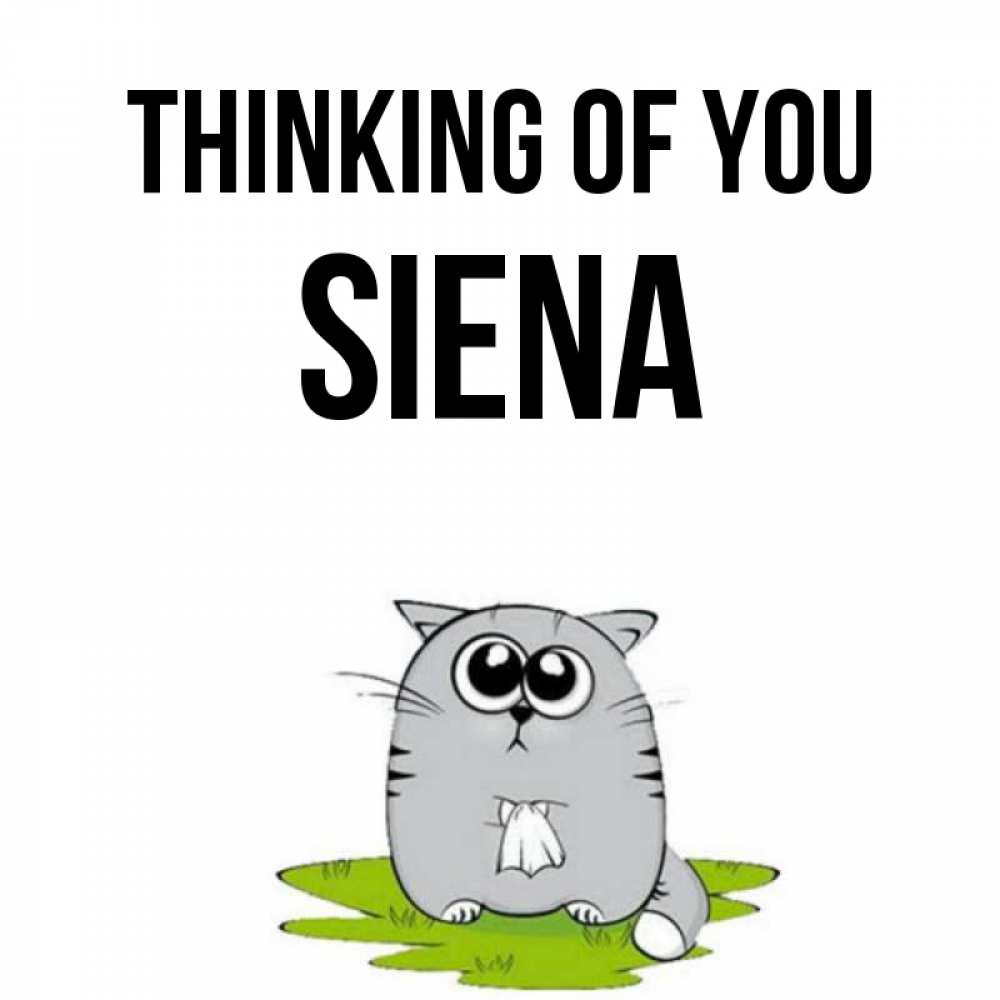 Greetings card с именем, Siena Thinking of you тоска с платочком Greetings with text for free download 