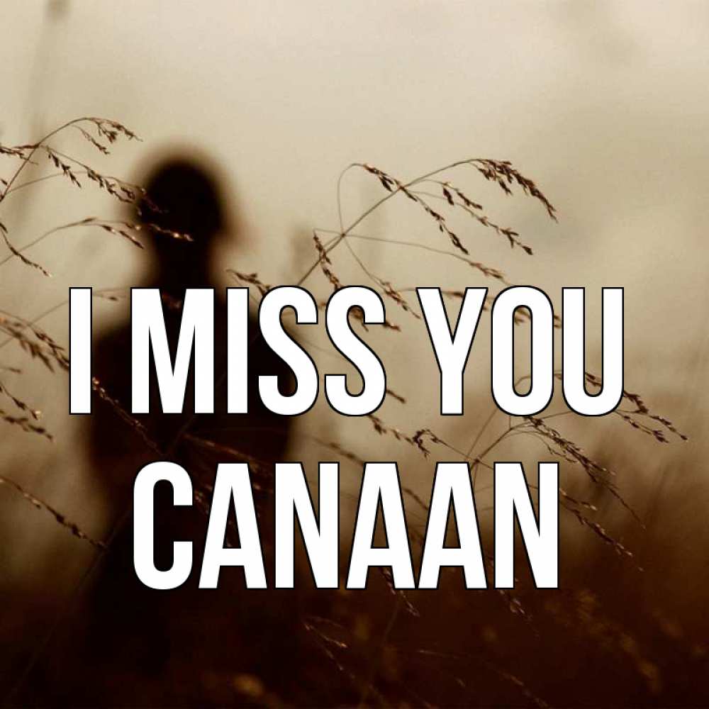 Greetings card с именем, Canaan I miss you силуэт девушки Greetings with text for free download 