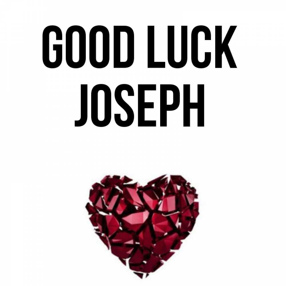 Greetings card с именем, Joseph Good luck бордовое из кристаллов  1 Greetings with text for free download 