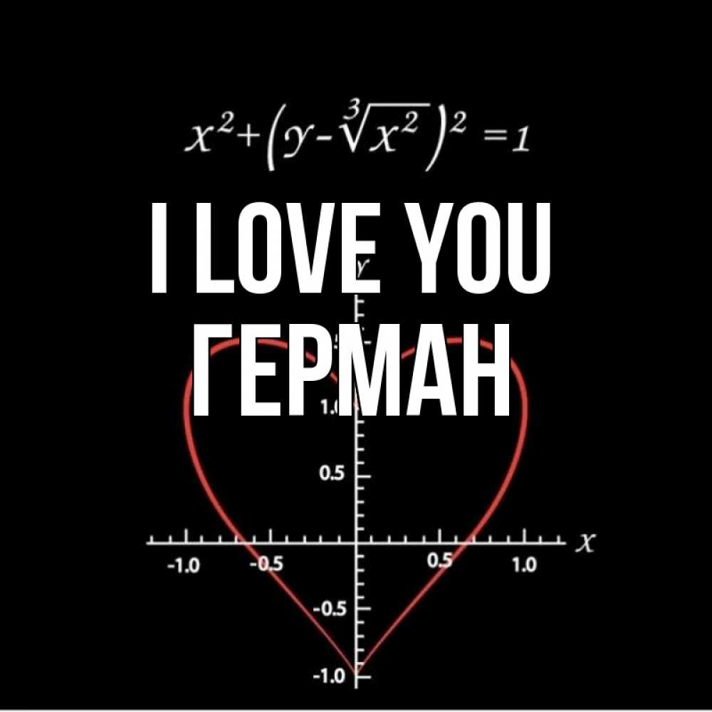 Greetings card с именем, Герман I love you сердечная формула Greetings with text for free download 