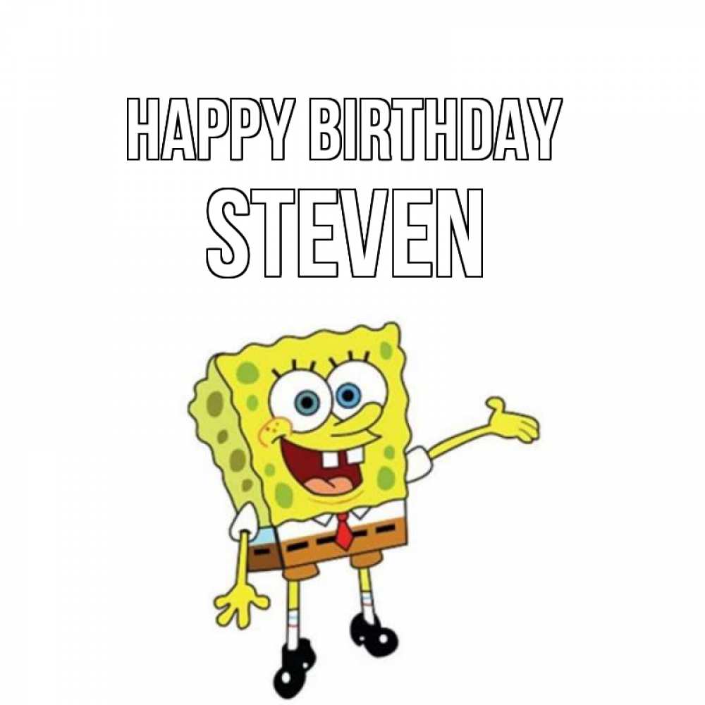 Greetings card с именем, Steven Happy Birthday веселые Greetings with text for free download 
