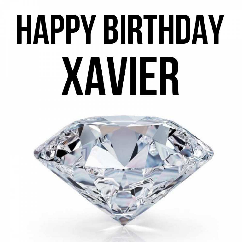 Greetings card с именем, Xavier Happy Birthday к пожеланием быть богатым Greetings with text for free download 