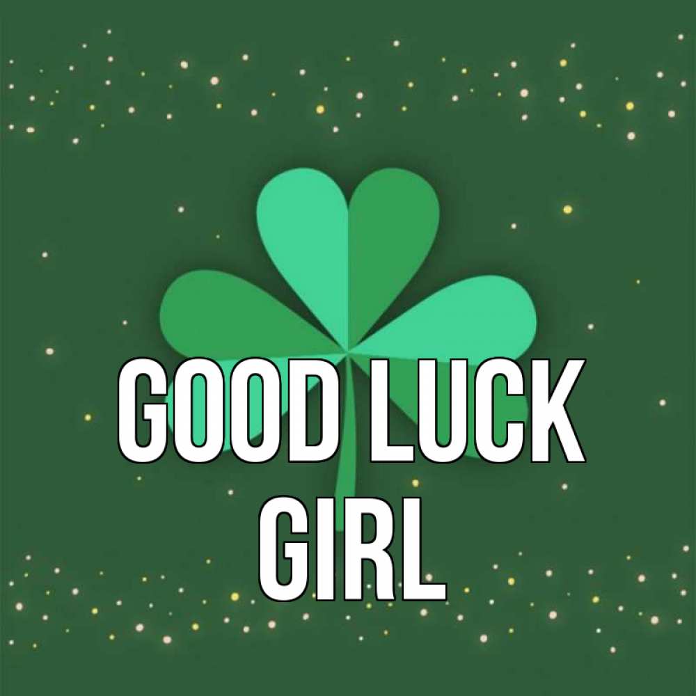 Greetings card с именем, girl Good luck лист клевера Greetings with text for free download 