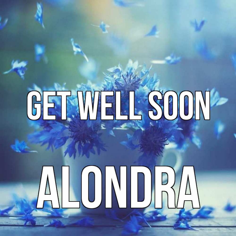 Greetings card с именем, Alondra Get well soon кружка с зельем и цветами Greetings with text for free download 