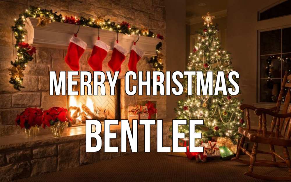 Greetings card с именем, Bentlee Merry Christmas рождество Greetings with text for free download 