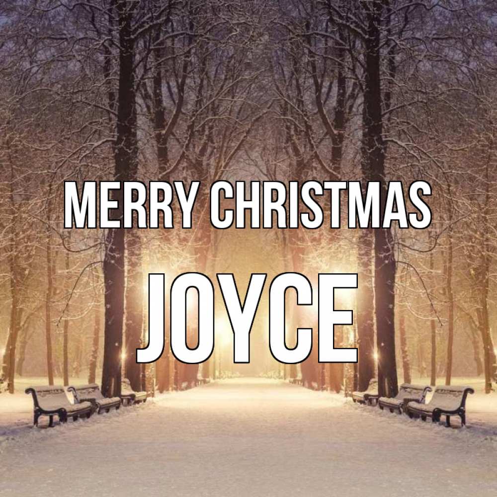 Greetings card с именем, Joyce Merry Christmas зима, парк, фонарь, лес Greetings with text for free download 