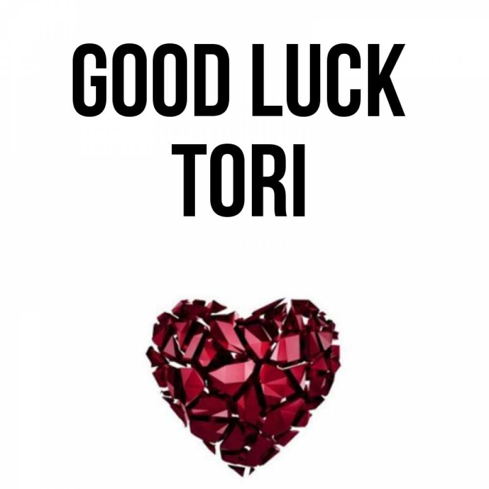 Greetings card с именем, Tori Good luck бордовое из кристаллов  1 Greetings with text for free download 