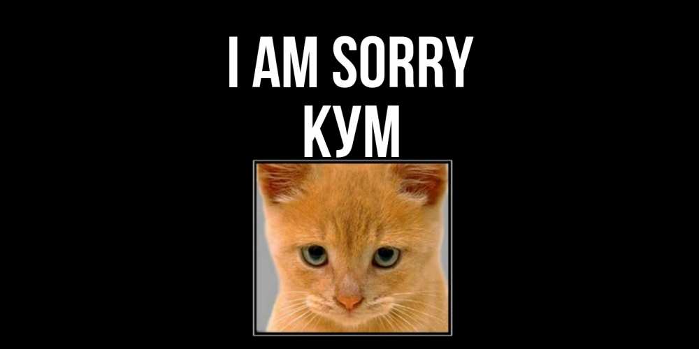 Greetings card с именем, Кум I am sorry рыжий грустный кот просит прощения Greetings with text for free download 