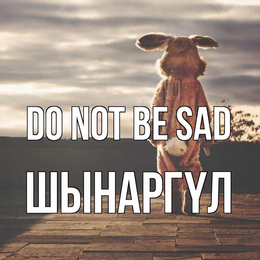 Greetings card с именем, ШЫНАРГҮЛ Do not be sad со спины Greetings with text for free download 