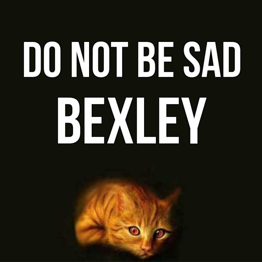 Greetings card с именем, Bexley Do not be sad лежащий кот в темноте Greetings with text for free download 