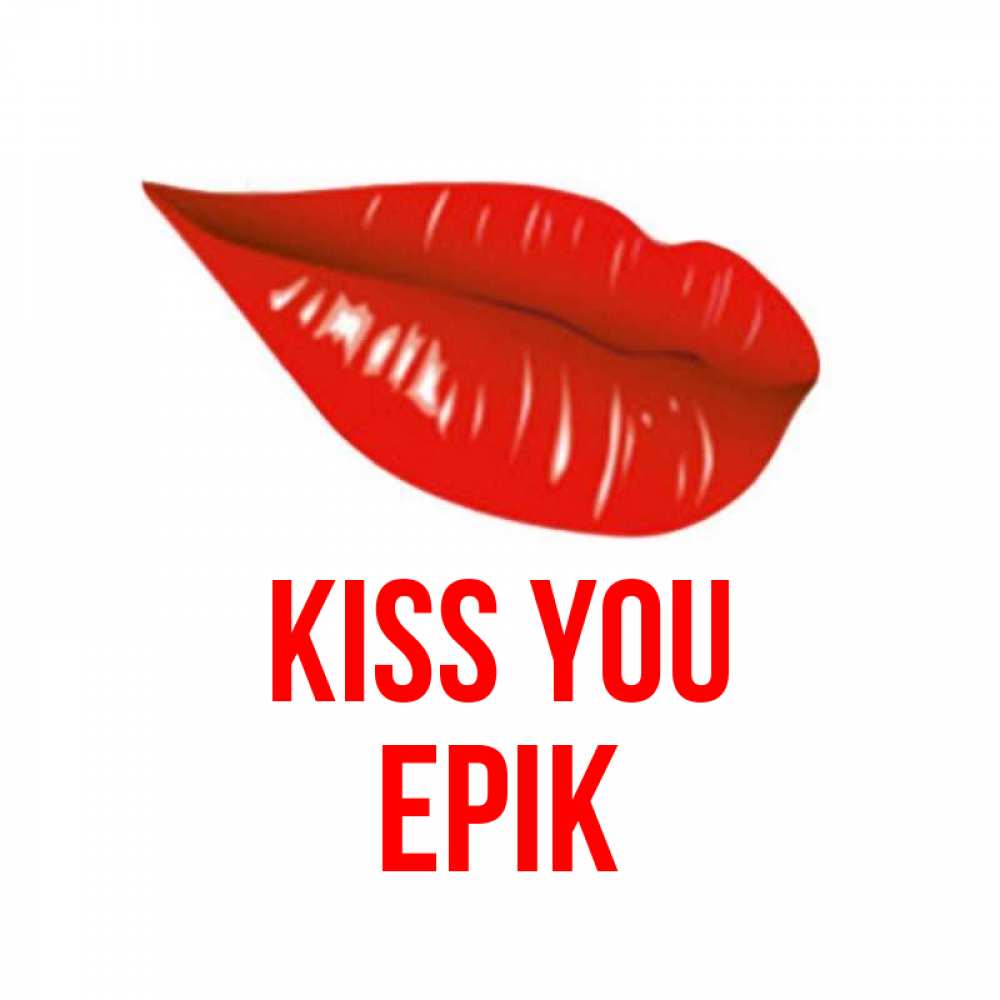 Greetings card с именем, Ерік Kiss you губы на открытке Greetings with text for free download 