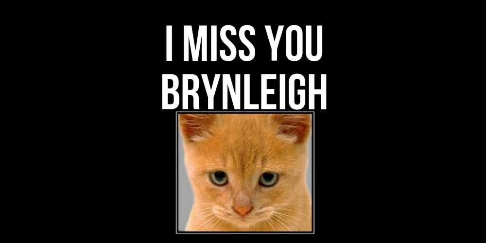 Greetings card с именем, Brynleigh I miss you открытки рыжий котенок скучает по тебе Greetings with text for free download 
