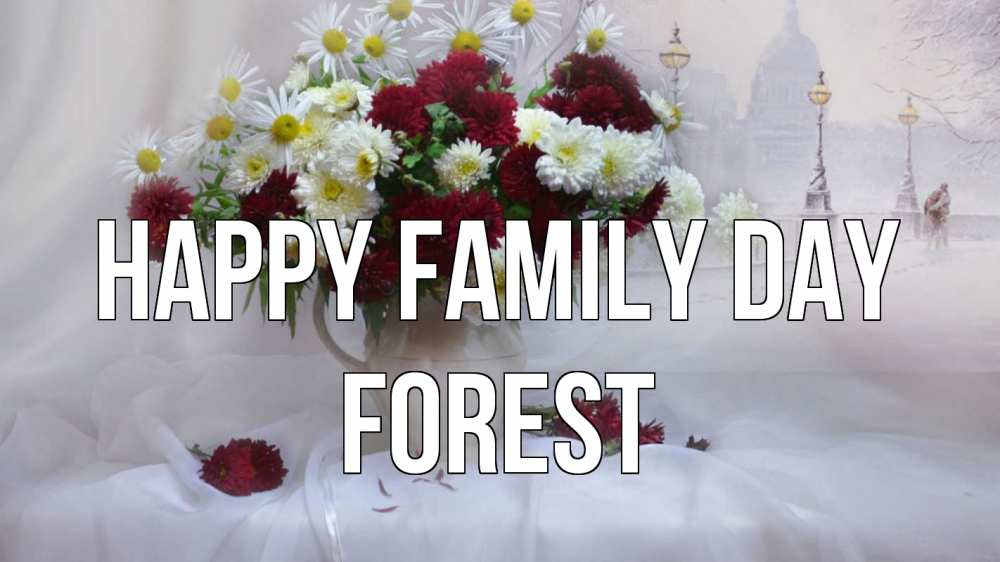 Greetings card с именем, Forest happy family day с днем семьи Greetings with text for free download 