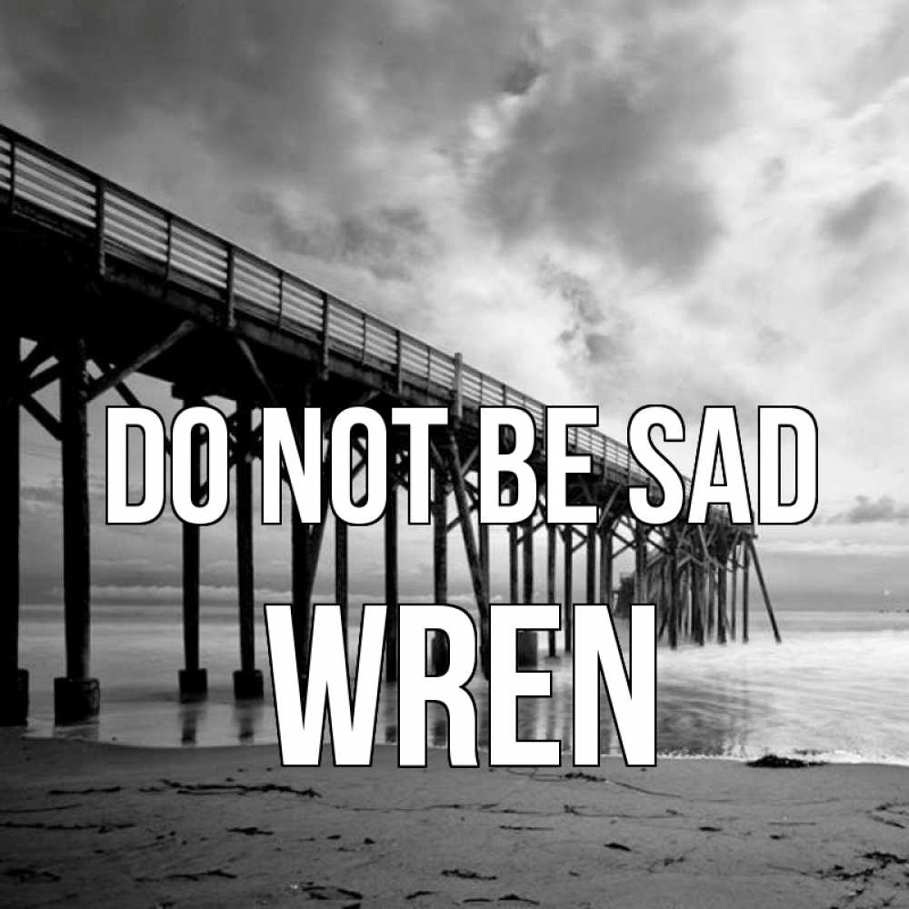 Greetings card с именем, Wren Do not be sad вода и пляж под мостом Greetings with text for free download 