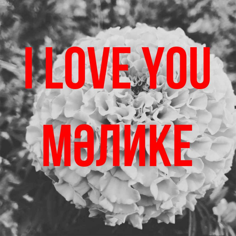 Greetings card с именем, МӘЛИКЕ I love you подпись Greetings with text for free download 