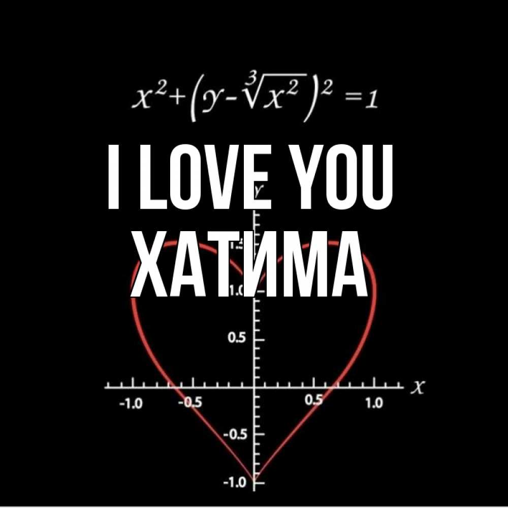 Greetings card с именем, ХАТИМА I love you сердечная формула Greetings with text for free download 