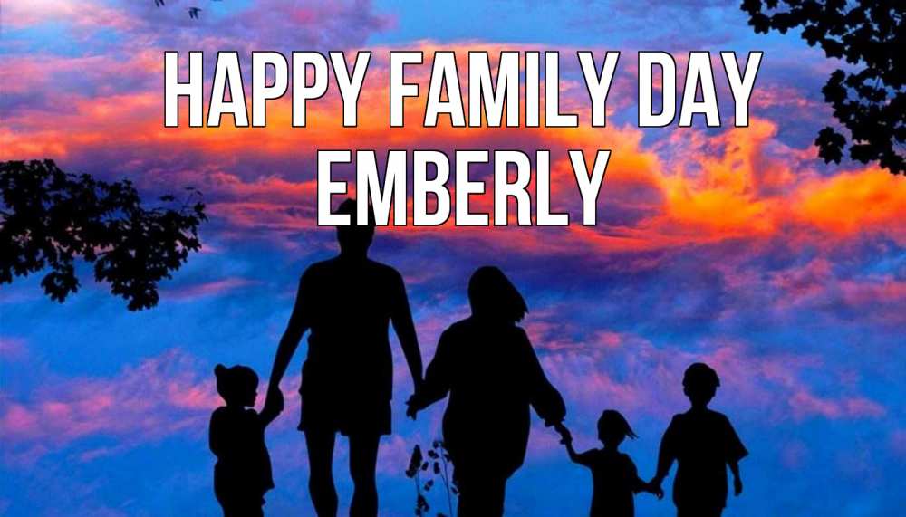Greetings card с именем, Emberly happy family day семья Greetings with text for free download 