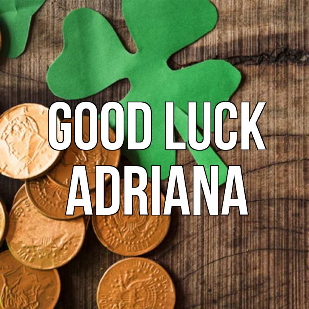 Greetings card с именем, Adriana Good luck деревянный фон Greetings with text for free download 
