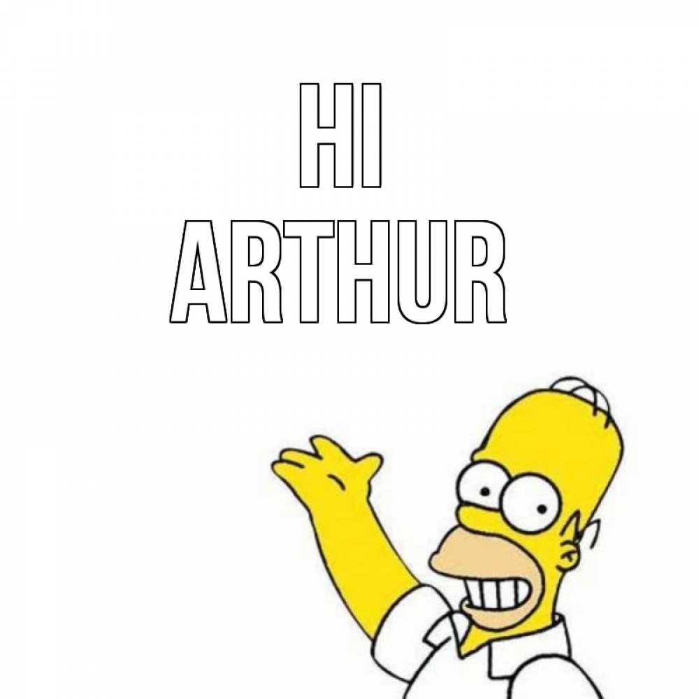 Greetings card с именем, Arthur Hi Симпсоны Greetings with text for free download 