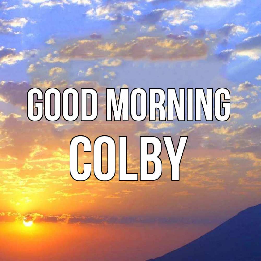 Greetings card с именем, Colby Good morning облака и солнце Greetings with text for free download 