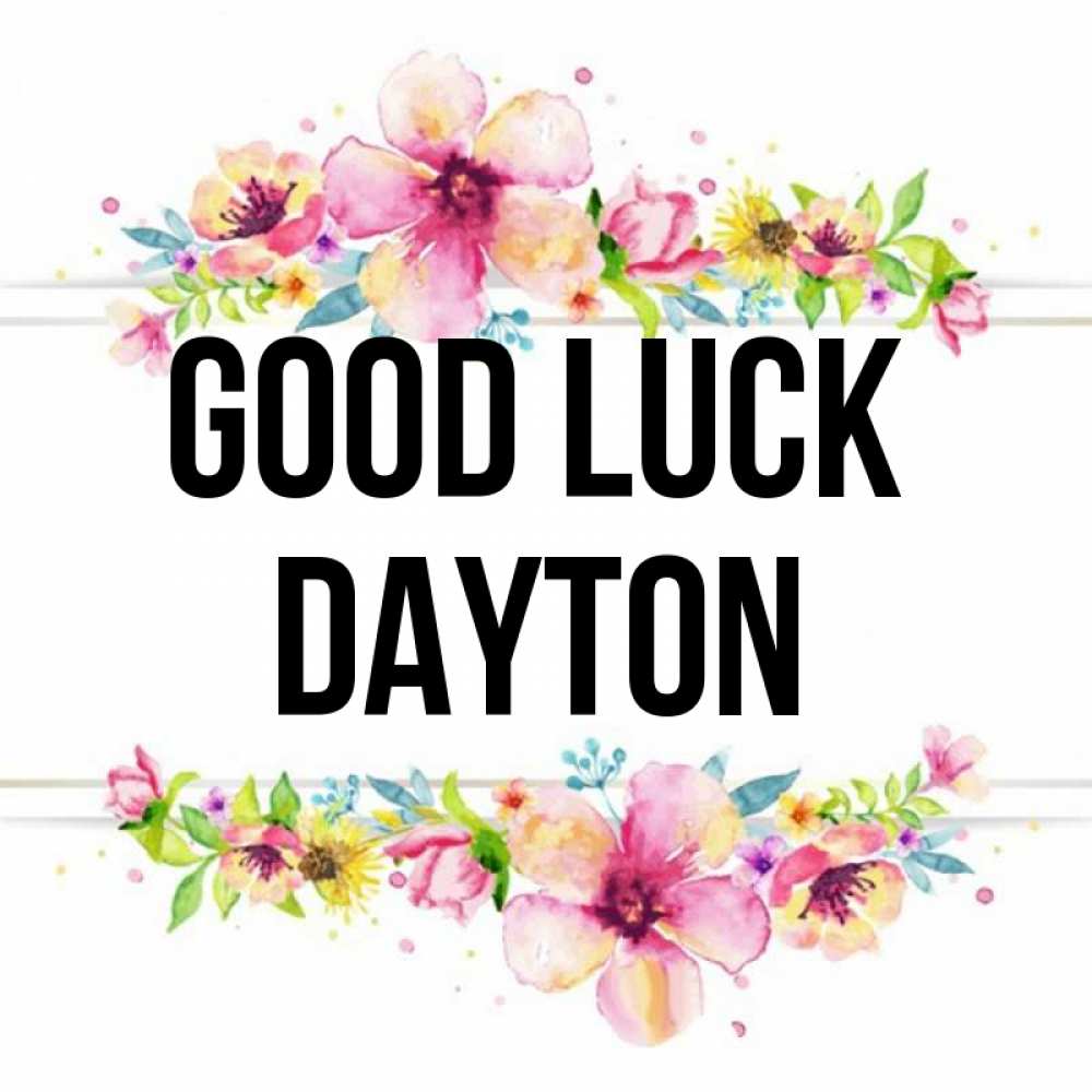 Greetings card с именем, Dayton Good luck пусть повезет 1 Greetings with text for free download 
