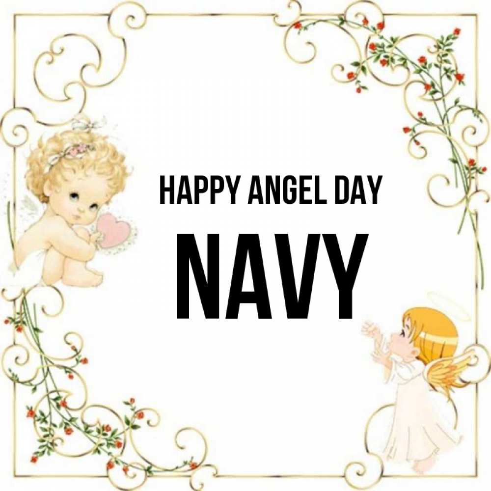 Greetings card с именем, Navy happy angel day ангелы желают прекрасных именин Greetings with text for free download 
