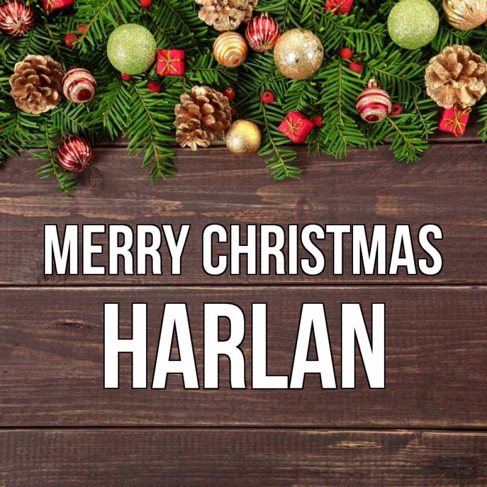 Greetings card с именем, Harlan Merry Christmas с рождеством Greetings with text for free download 