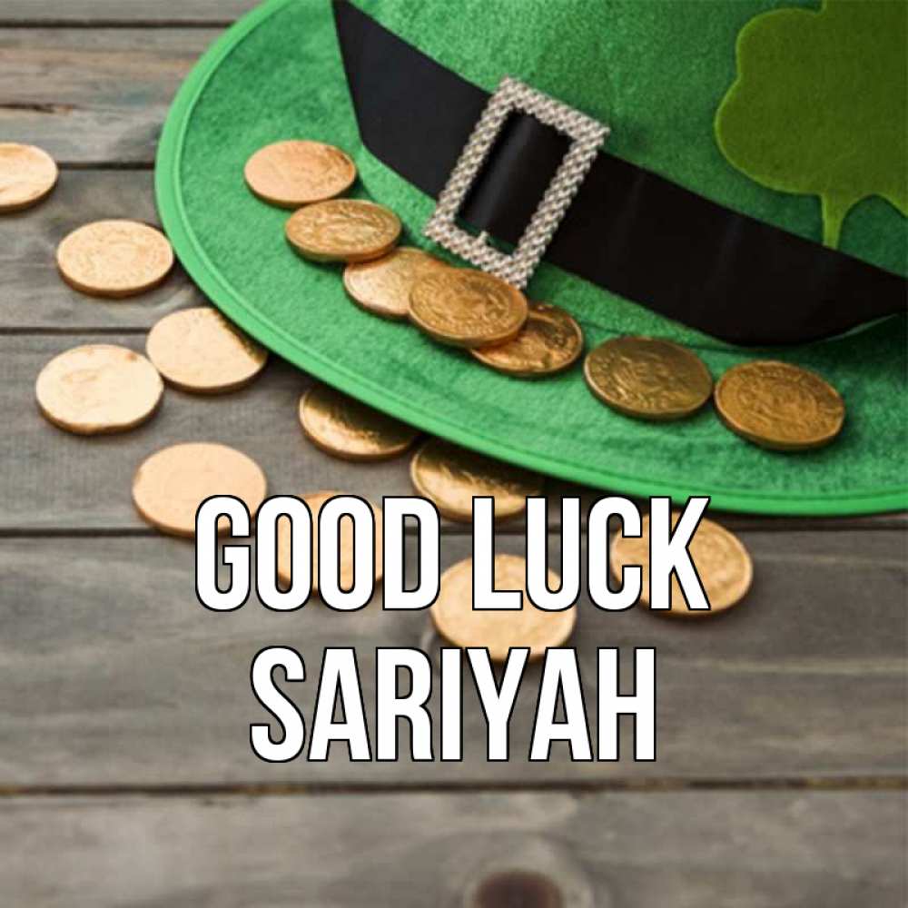 Greetings card с именем, Sariyah Good luck монеты Greetings with text for free download 