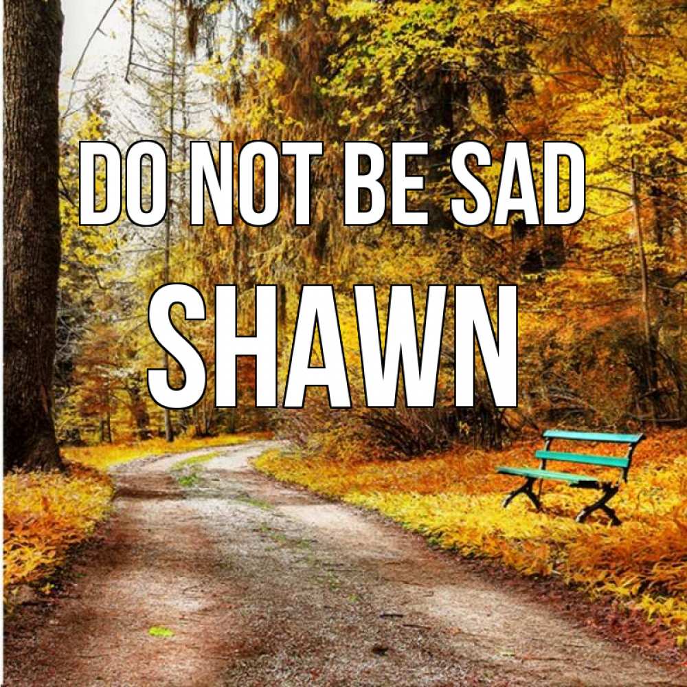 Greetings card с именем, Shawn Do not be sad зеленая лавочка Greetings with text for free download 