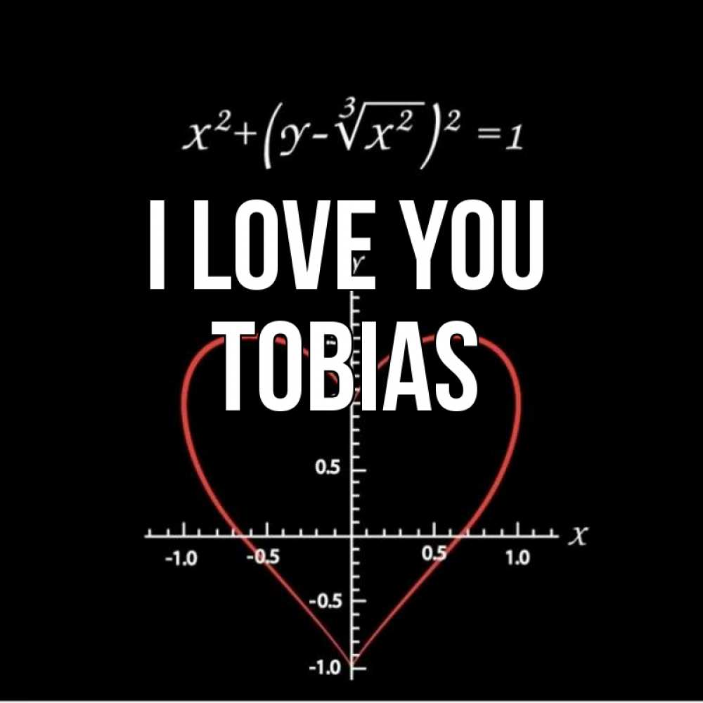 Greetings card с именем, Tobias I love you сердечная формула Greetings with text for free download 