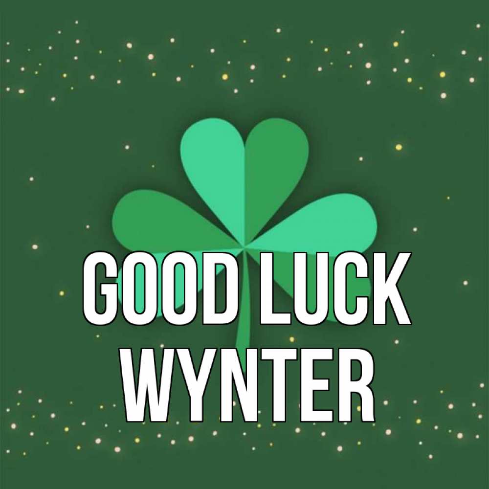 Greetings card с именем, Wynter Good luck лист клевера Greetings with text for free download 