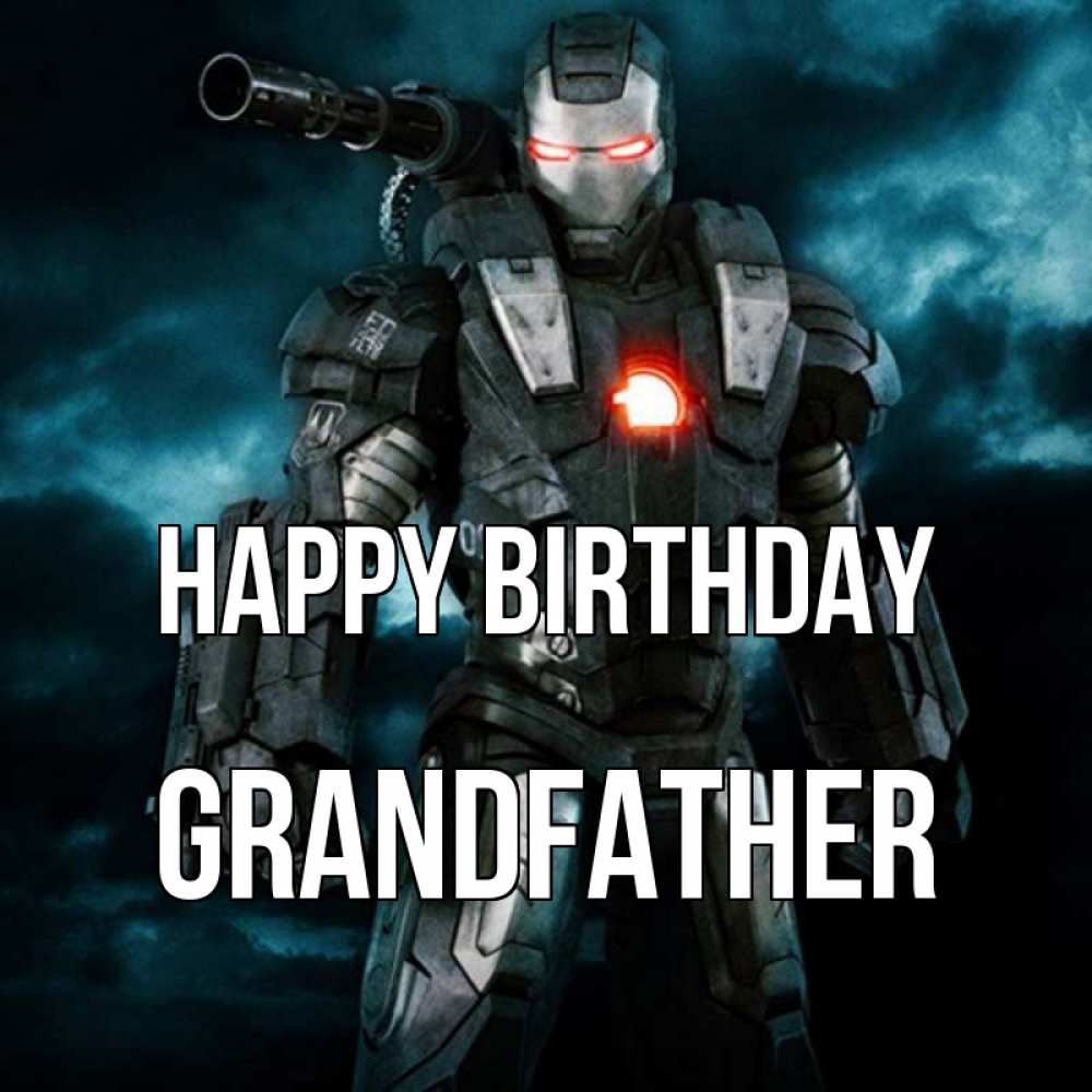 Greetings card с именем, grandfather Happy Birthday марвел супергерой в новом костюме Greetings with text for free download 