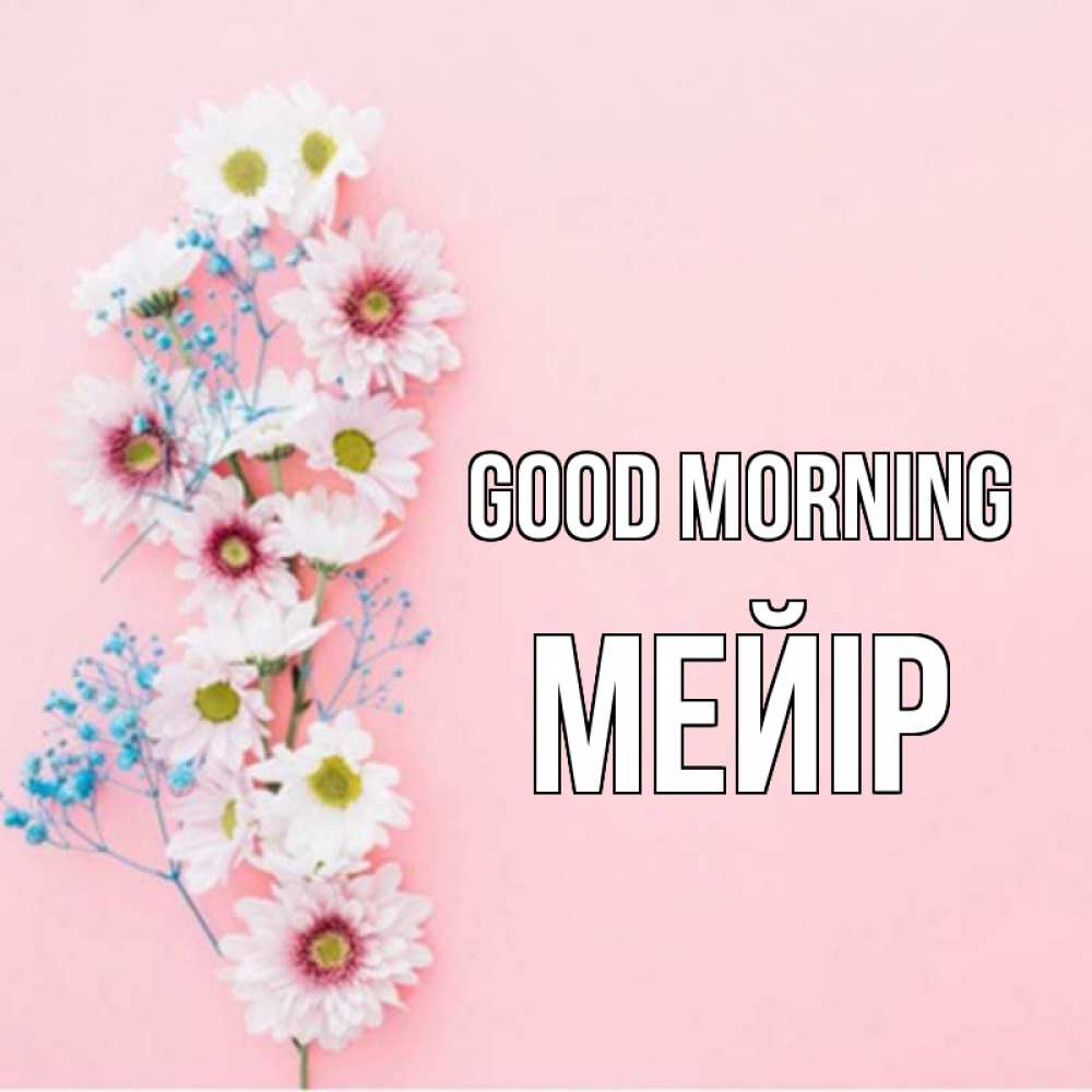 Greetings card с именем, МЕЙІР Good morning цветы с подписью Greetings with text for free download 