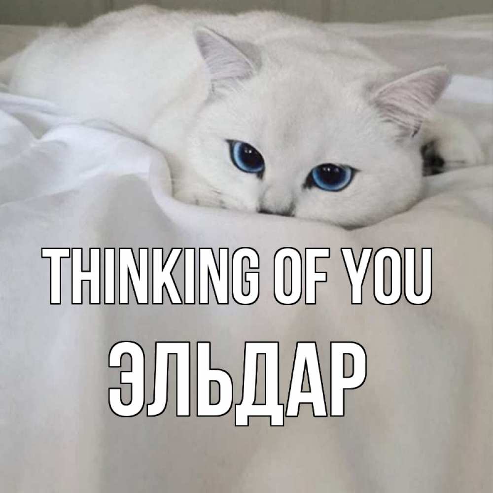 Greetings card с именем, Эльдар Thinking of you я очень по тебе скучаю и тоскую Greetings with text for free download 