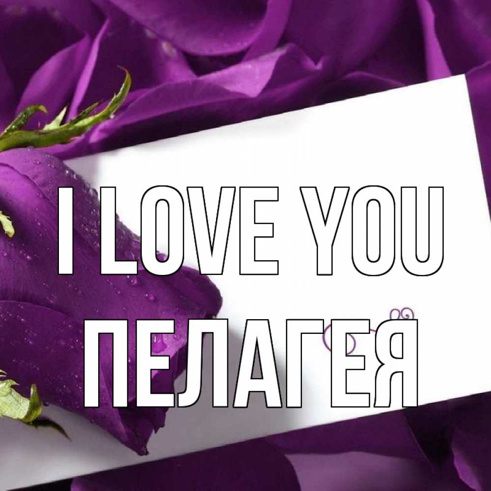 Greetings card с именем, Пелагея I love you роза Greetings with text for free download 