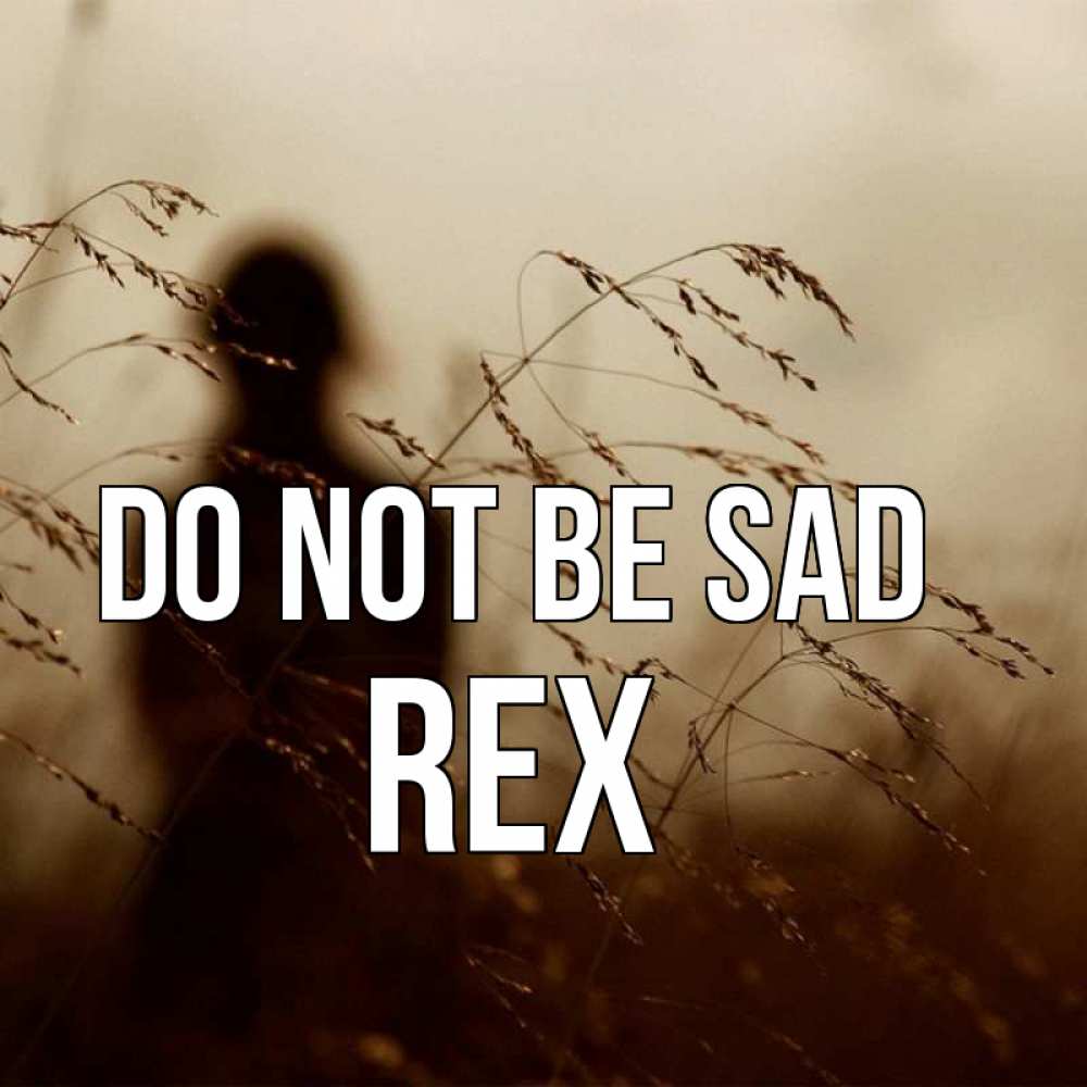 Greetings card с именем, Rex Do not be sad грусть Greetings with text for free download 