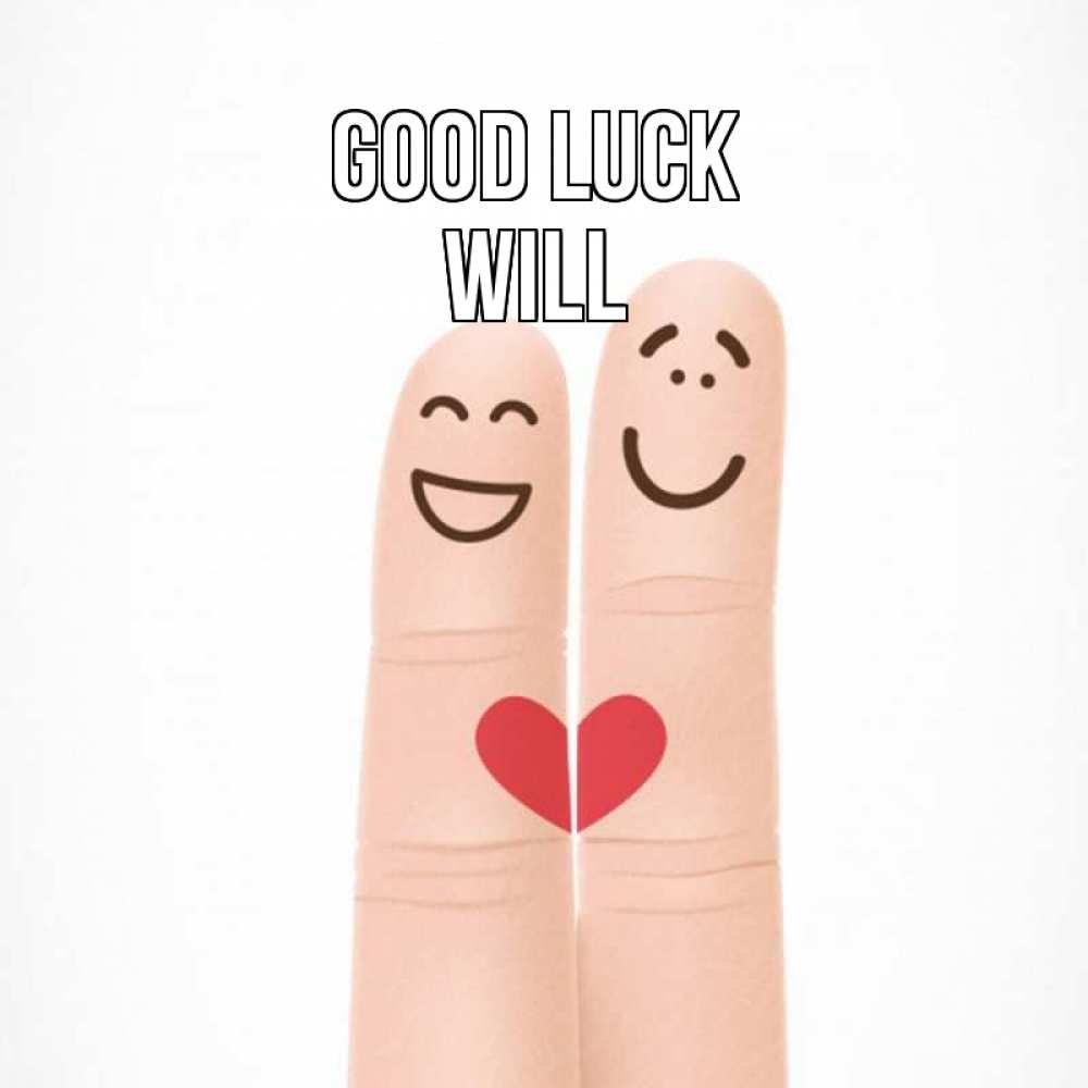 Greetings card с именем, Will Good luck графика Greetings with text for free download 