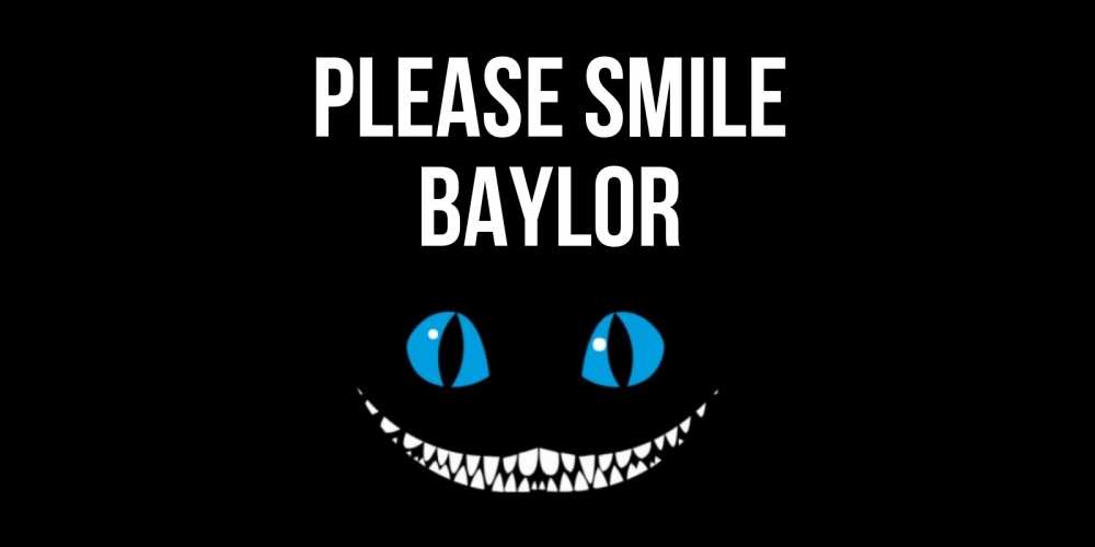 Greetings card с именем, Baylor Please smile кот улыбается Greetings with text for free download 
