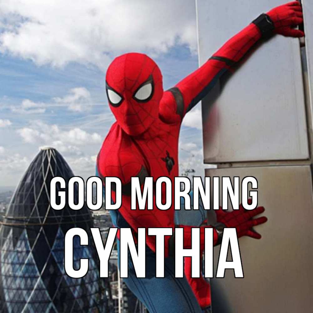 Greetings card с именем, Cynthia Good morning марвел герои Greetings with text for free download 