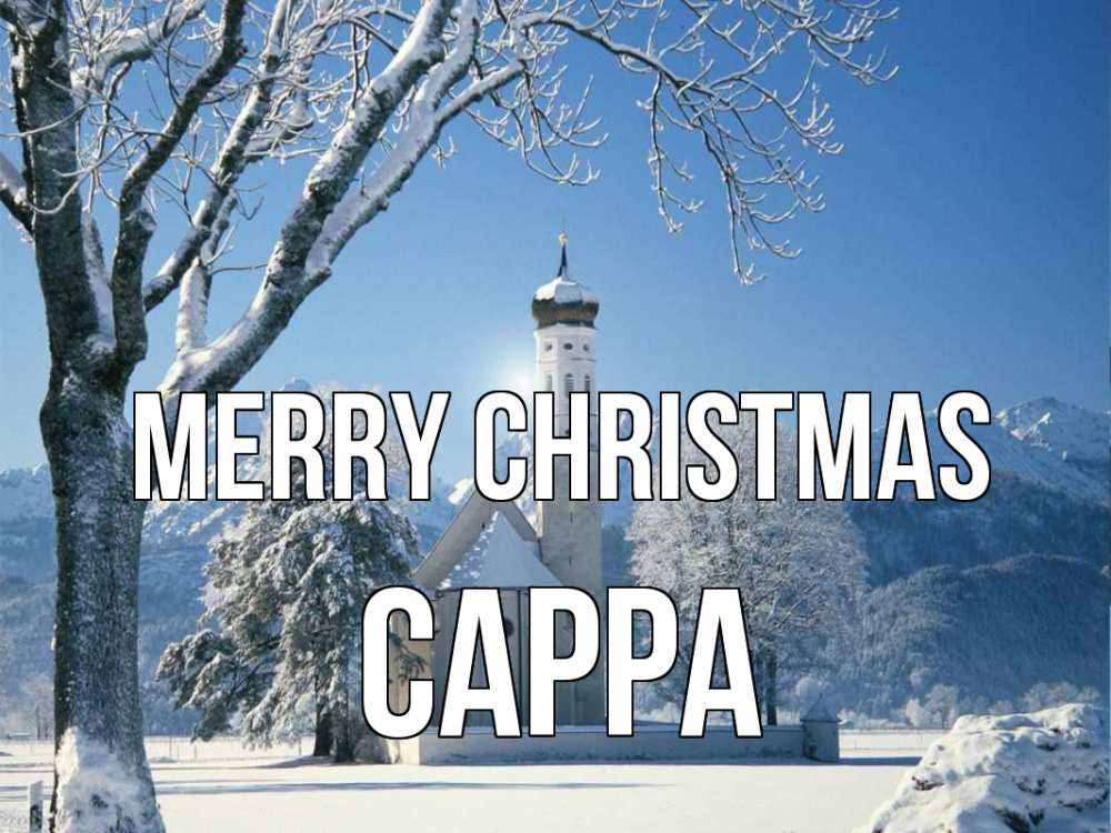 Greetings card с именем, Сарра Merry Christmas зима, храм, костел Greetings with text for free download 