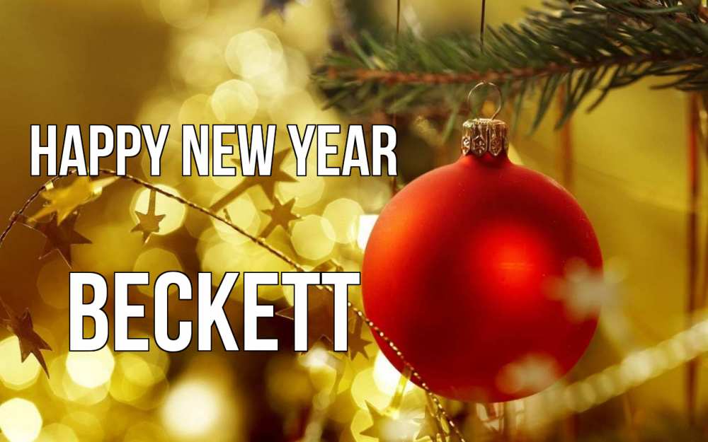 Greetings card с именем, Beckett Happy New Year новый год, новогодняя игрушка Greetings with text for free download 