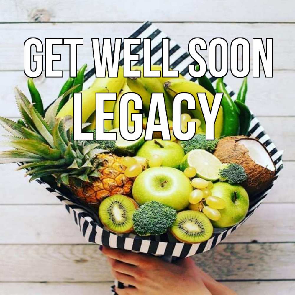 Greetings card с именем, Legacy Get well soon киви ананас кокос и бананы Greetings with text for free download 