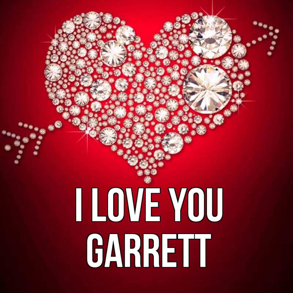 Greetings card с именем, Garrett I love you стрела купидона Greetings with text for free download 