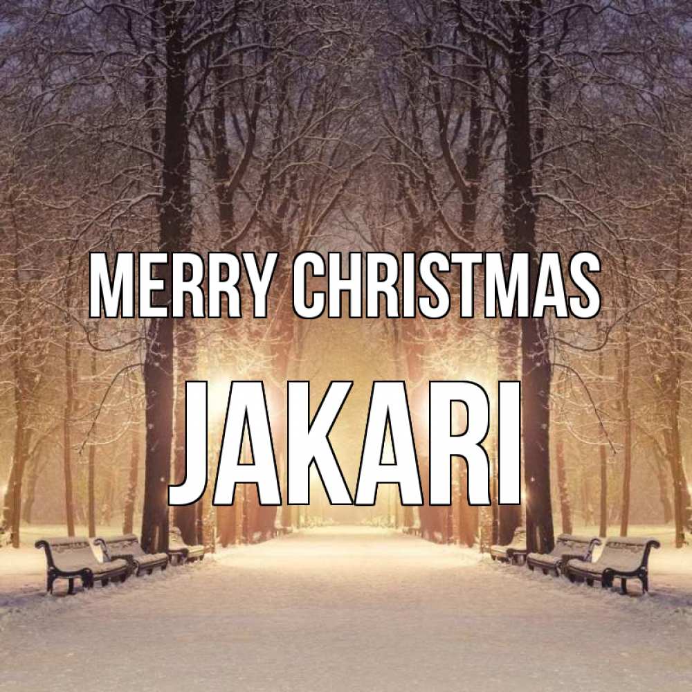 Greetings card с именем, Jakari Merry Christmas зима, парк, фонарь, лес Greetings with text for free download 